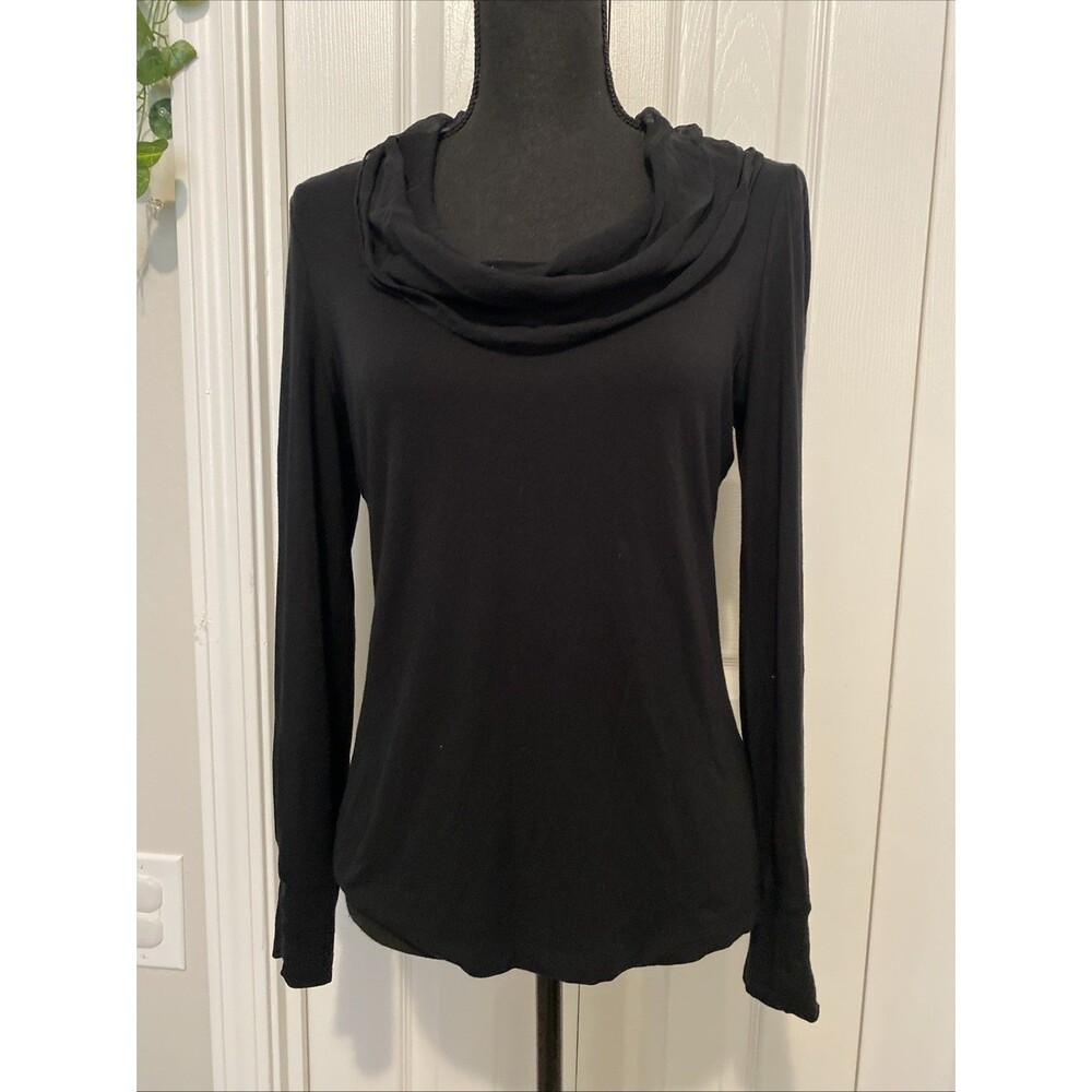 Antonio Melani SweaterSilk/rayonBlend Black Solid Long Sleeve Tunic Sz M